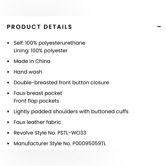 $298 PISTOLA ROMAN VEGAN LEATHER BLAZER TORTOISESHELL REVOLVE MOTHER GRLFRND - Picture 12 of 12